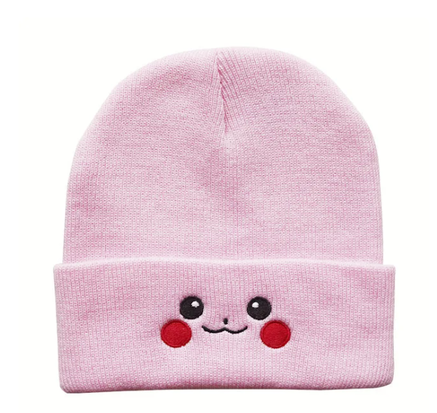Pikachu Embroidered Knit Beanie Hat