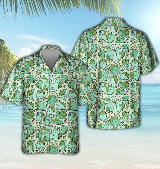 Bulbasaur Hawaiian Button-Up Shirt