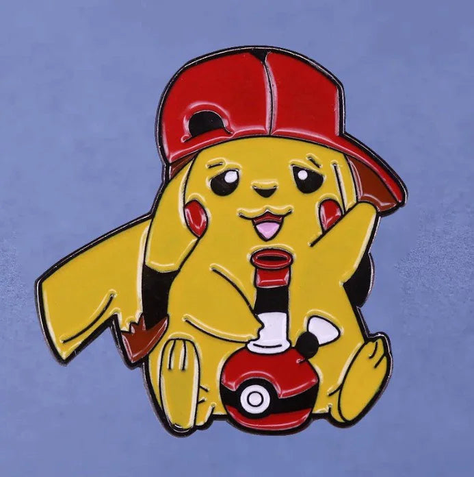 Pikachu Smoking a Bong Enamel Pin