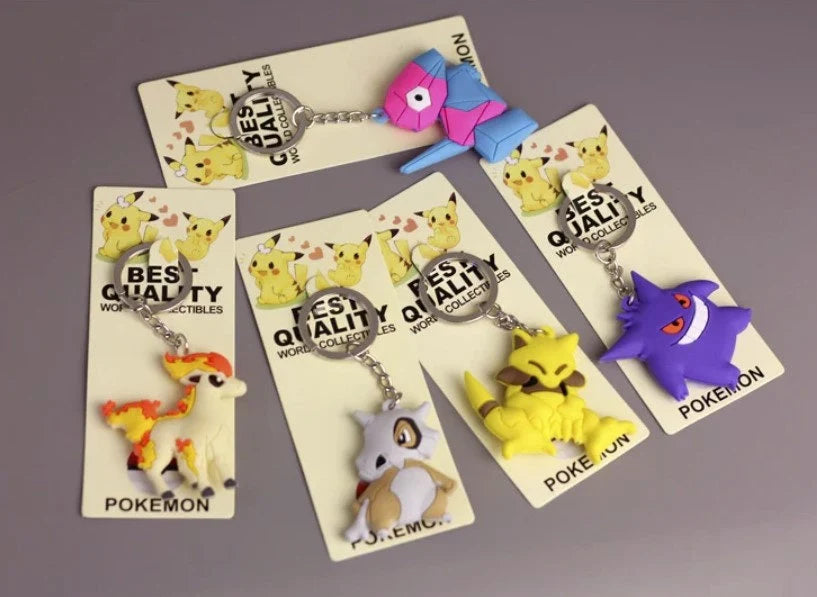 Anime Character Keychains - Gengar, Abra, Ponyta, Gastly, Cubone