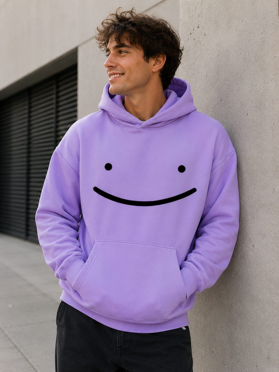 Ditto Hoodie, Cute Anime Hoodie, Gildan Unisex Heavy Blend Sweatshirt, Minimalist Smiley Face Pullover, Cozy Gamer Gift