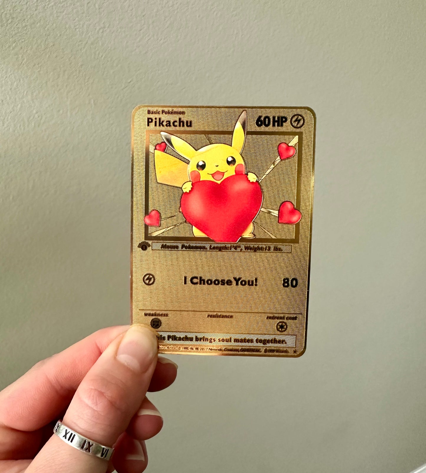 Gold Pikachu I Choose You Card