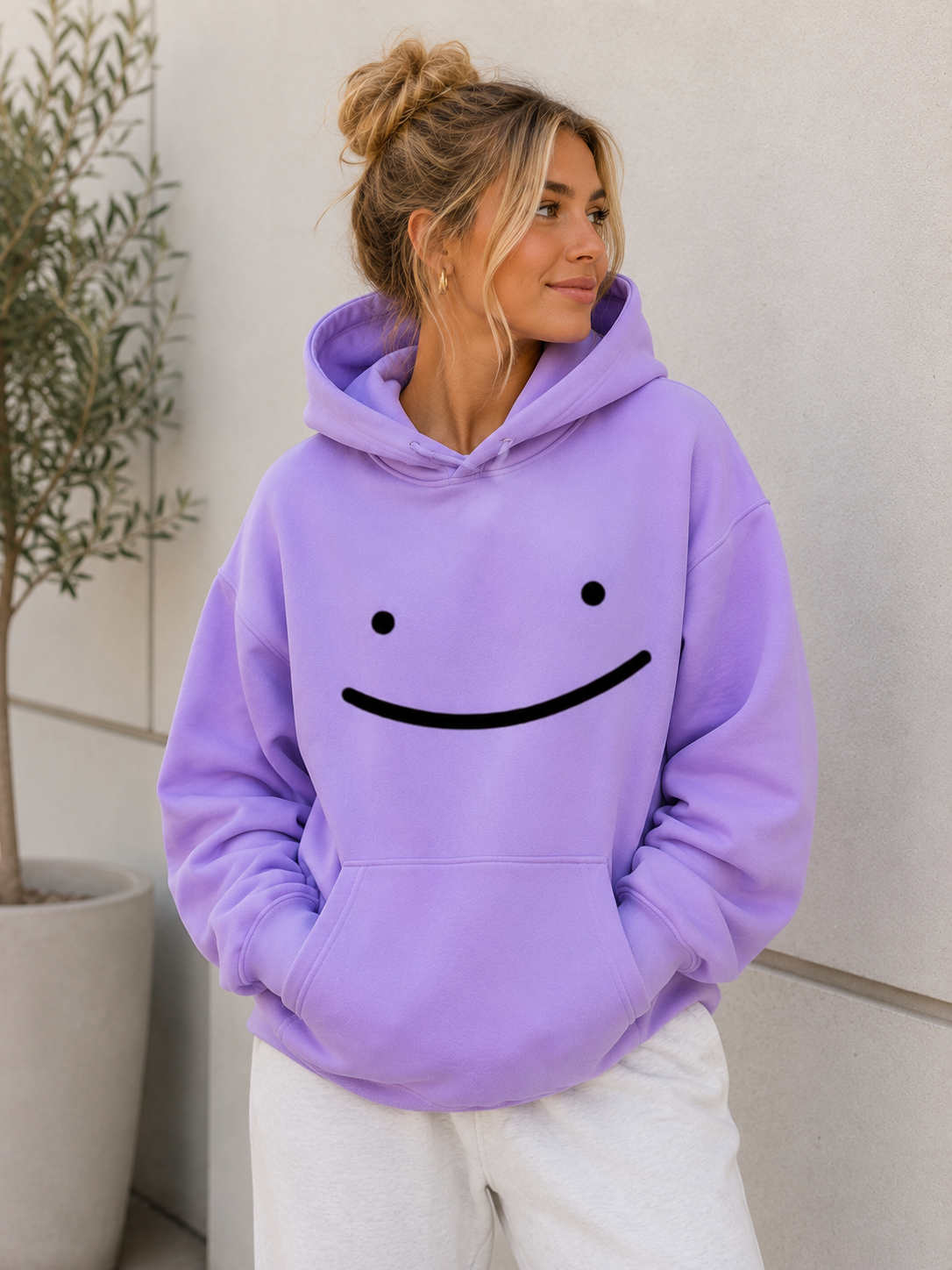 Ditto Hoodie, Cute Anime Hoodie, Gildan Unisex Heavy Blend Sweatshirt, Minimalist Smiley Face Pullover, Cozy Gamer Gift