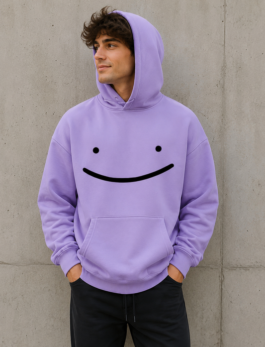 Ditto Hoodie, Cute Anime Hoodie, Gildan Unisex Heavy Blend Sweatshirt, Minimalist Smiley Face Pullover, Cozy Gamer Gift