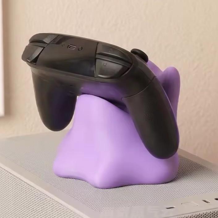 Ditto Game Controller Stand Holder, Gaming Game Room Home Decor, Anime Character Poke Purple Smiley Face Remote, Gifts for Him, Organizer Desk