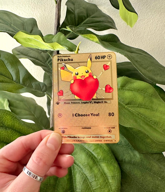 Gold Pikachu I Choose You Card