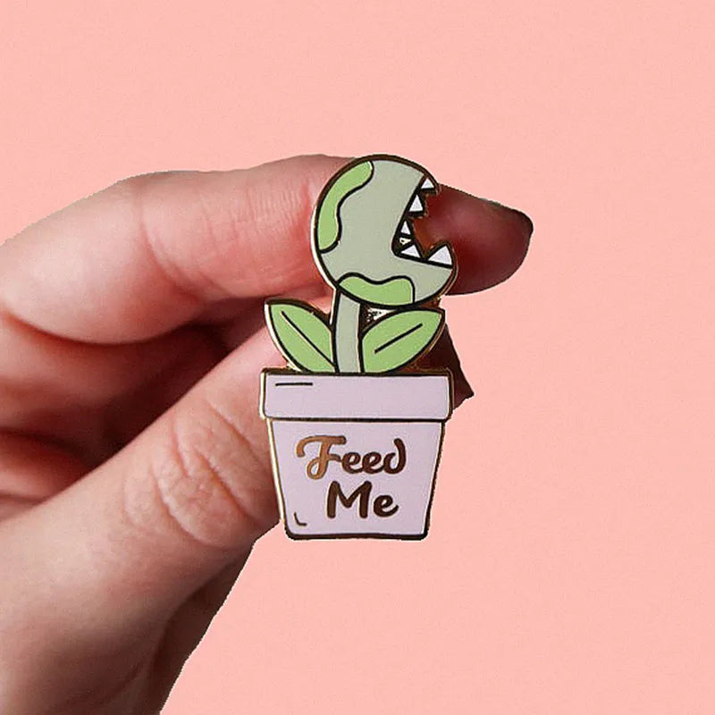 Feed Me Hungry Plant Enamel Pin