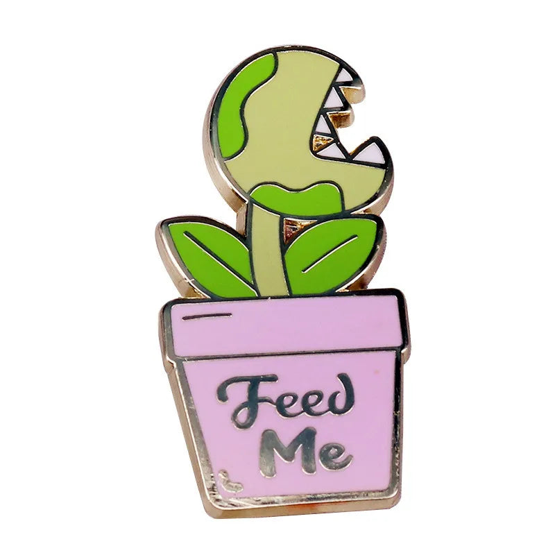 Feed Me Hungry Plant Enamel Pin