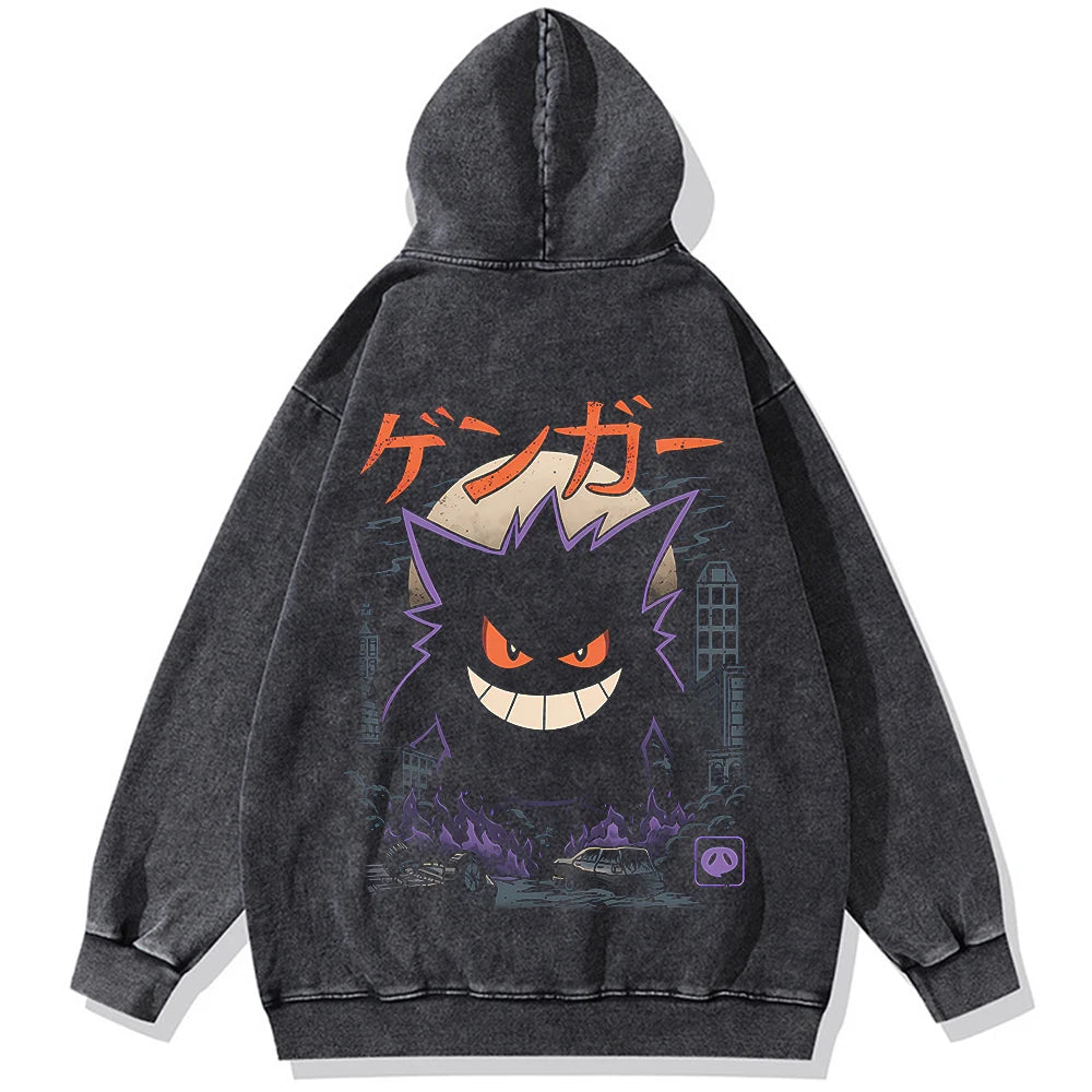 Japanese Gengar Mineral Washed Hoodie