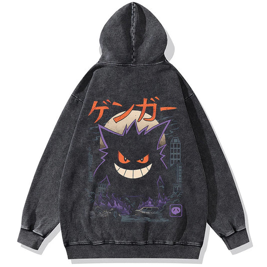 Japanese Gengar Mineral Washed Hoodie