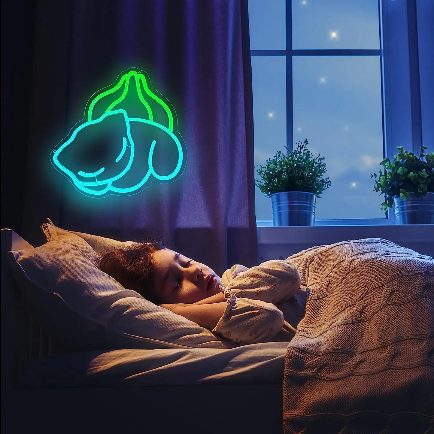 Sleeping Bulbasaur Neon Light