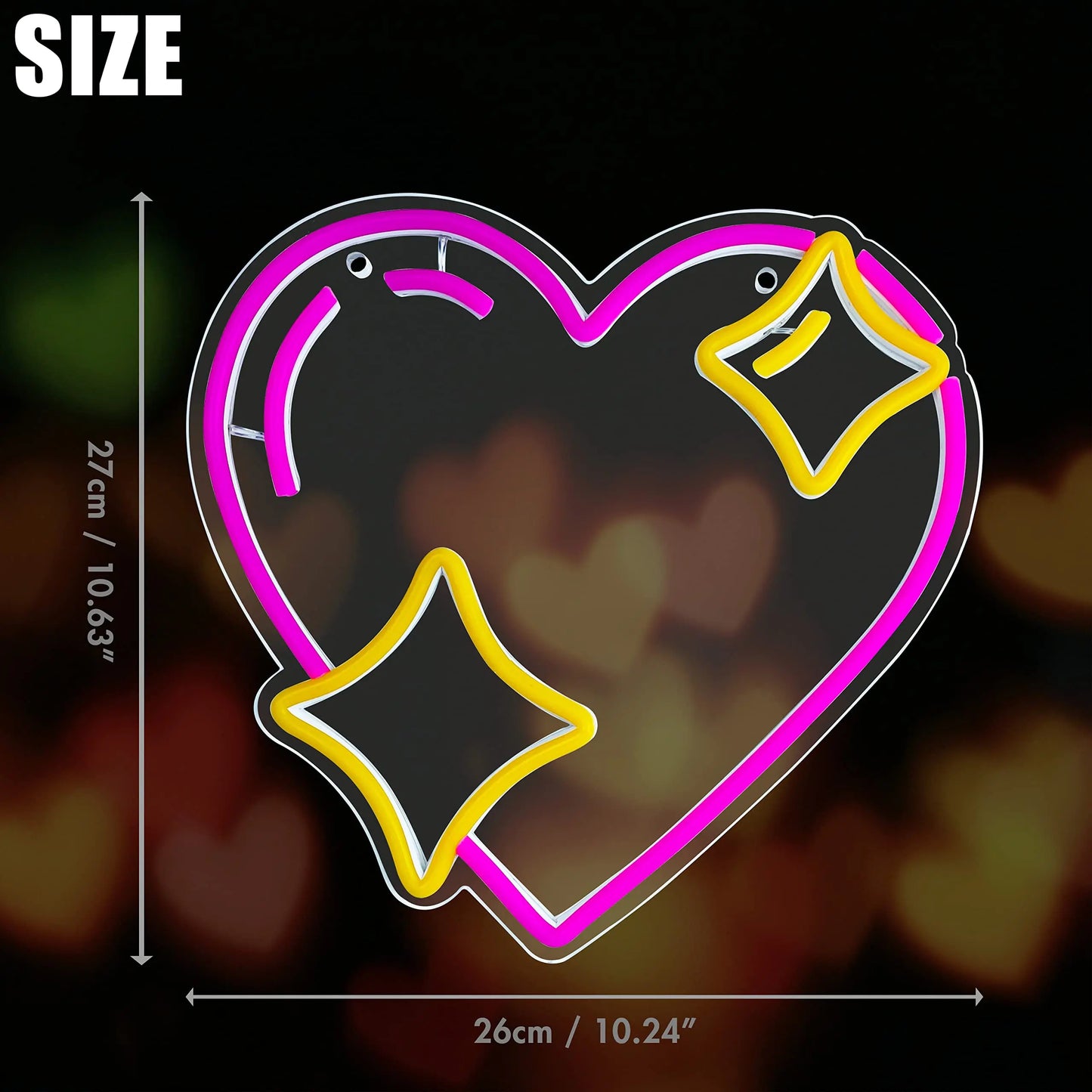 Sparkling Heart Emoji Neon Light Sign