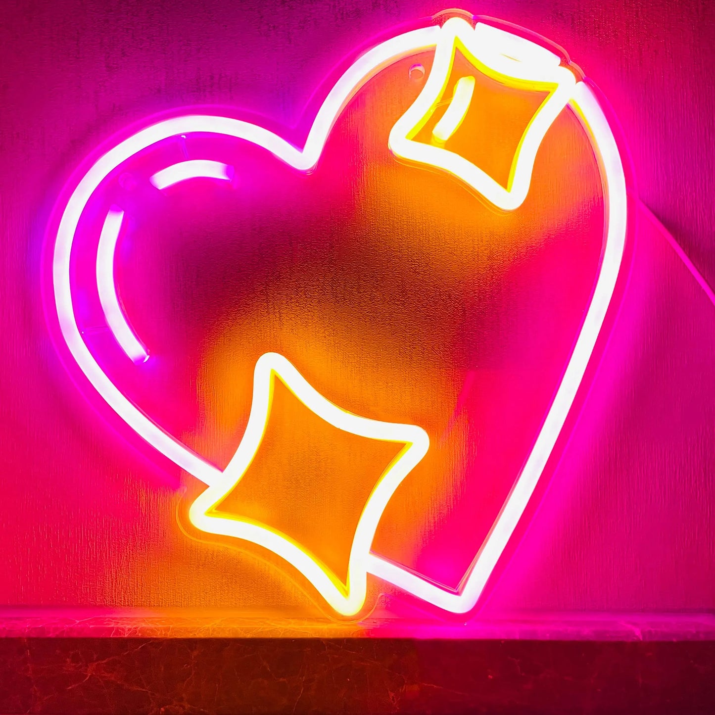 Sparkling Heart Emoji Neon Light Sign