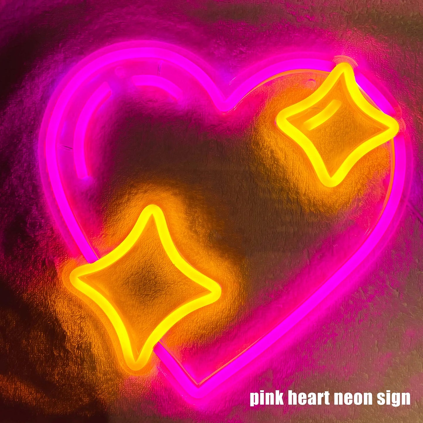 Sparkling Heart Emoji Neon Light Sign