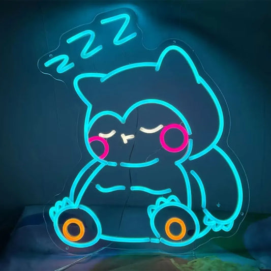 Sleeping Snorlax Neon Light Sign