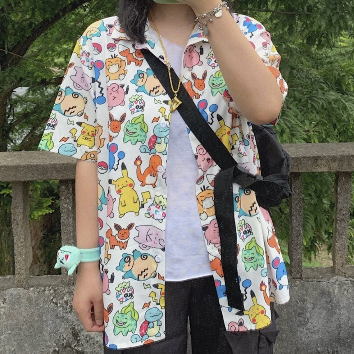 Anime Hawaiian Button-Up Shirt