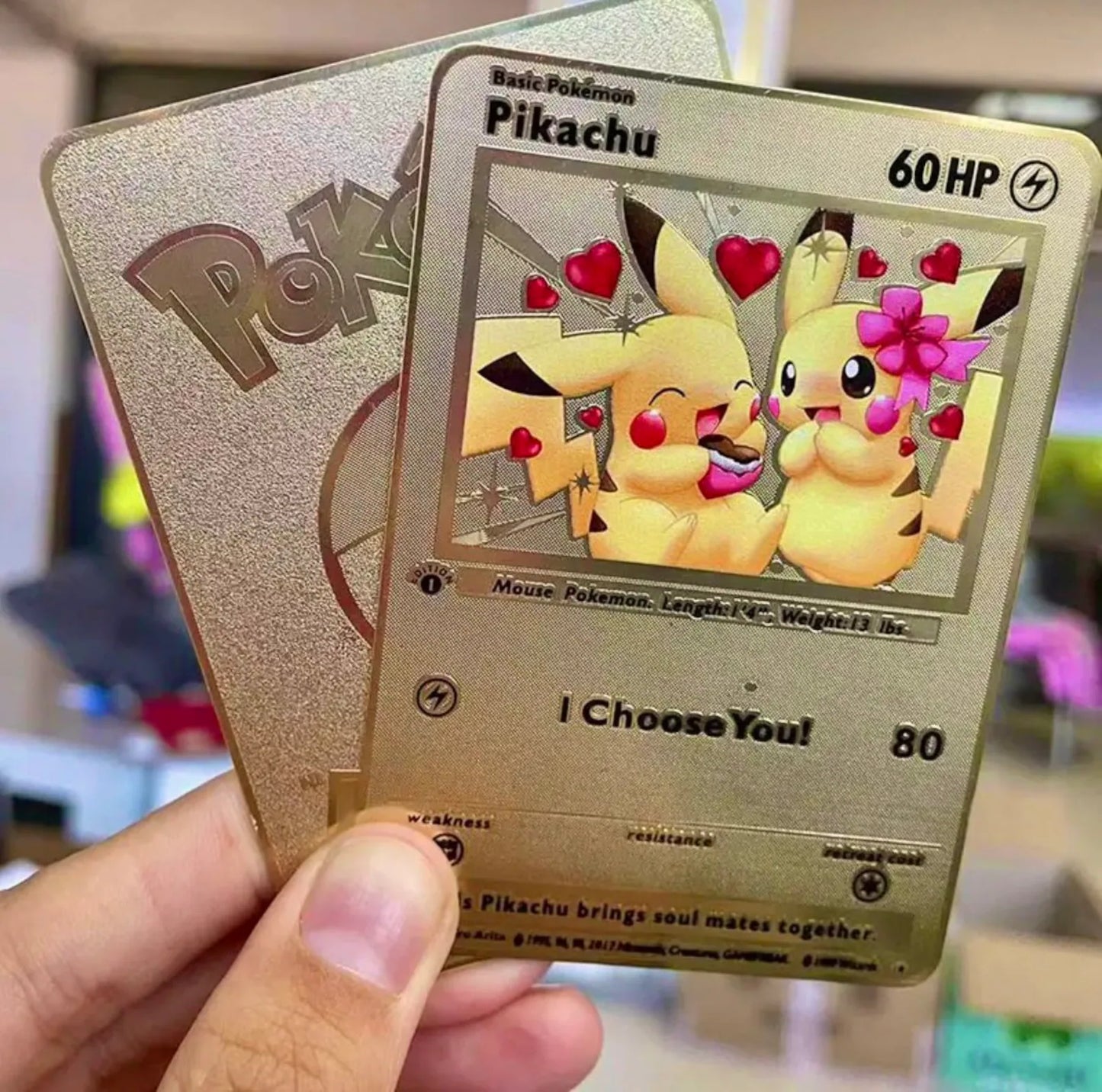 Gold Pikachu Card