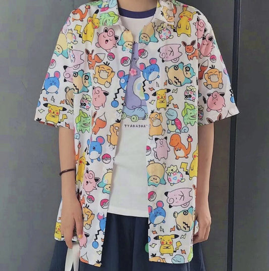 Anime Hawaiian Button-Up Shirt