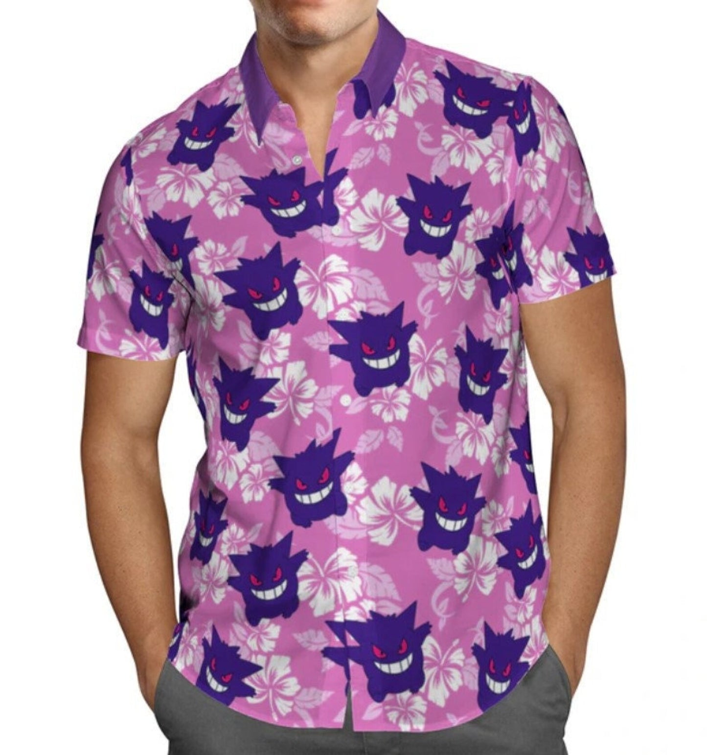 Gengar Button-Up T-Shirt