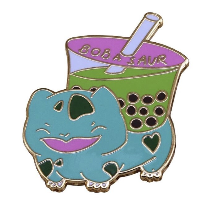 Boba Tea Bulbasaur Enamel Pin