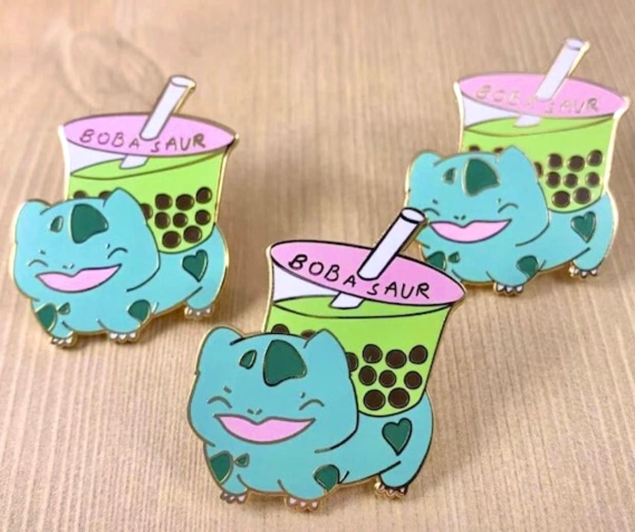 Boba Tea Bulbasaur Enamel Pin