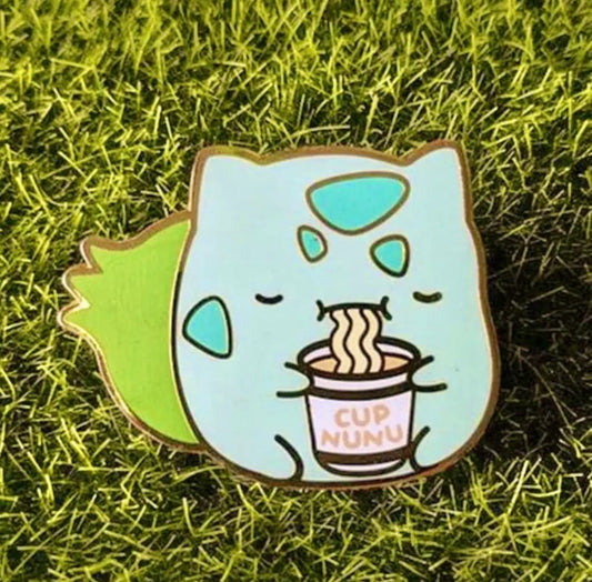 Bulbasaur Eating Noodles Enamel Pin