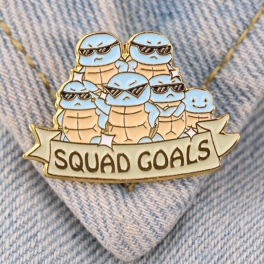 Squirtle Squad Goals Enamel Pin