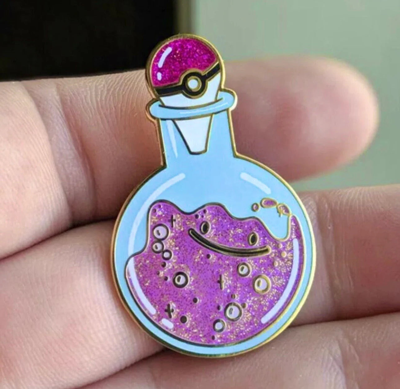 Ditto Pin Ditto Glitter Potion Enamel Pin – Poke Relations